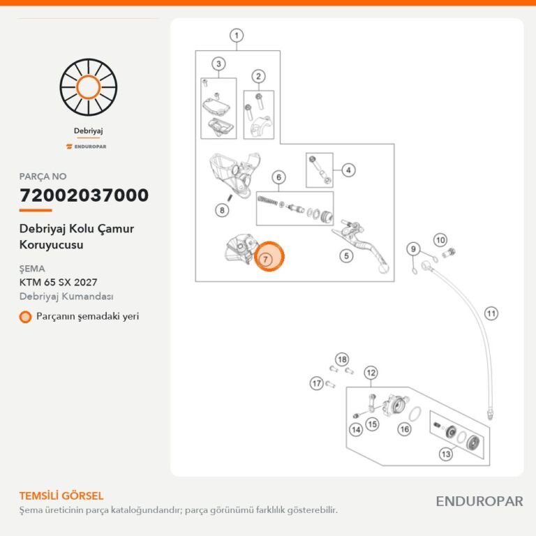 Debriyaj Kolu Çamur Koruyucusu 72002037000 parça şeması