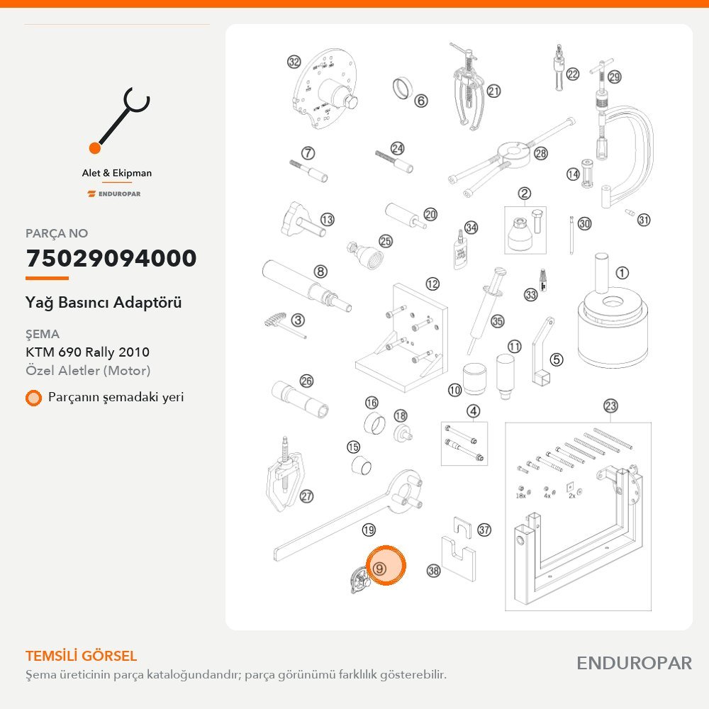 Yağ Basıncı Adaptörü 75029094000 parça şeması