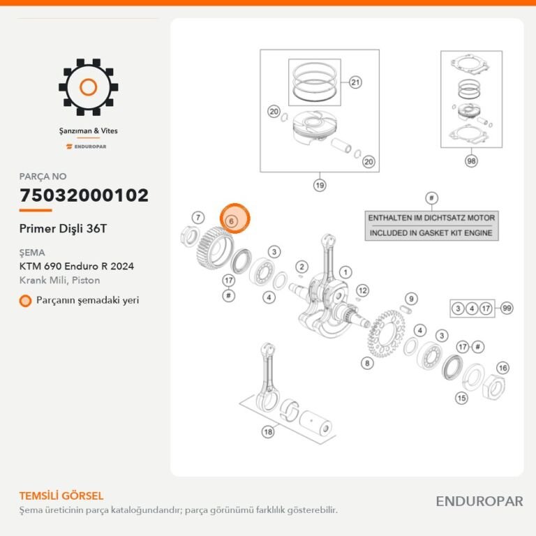 Primer Dişli 36T 75032000102 parça şeması