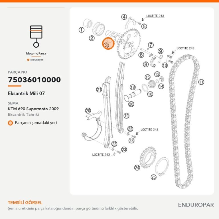 Eksantrik Mili 07 75036010000 parça şeması