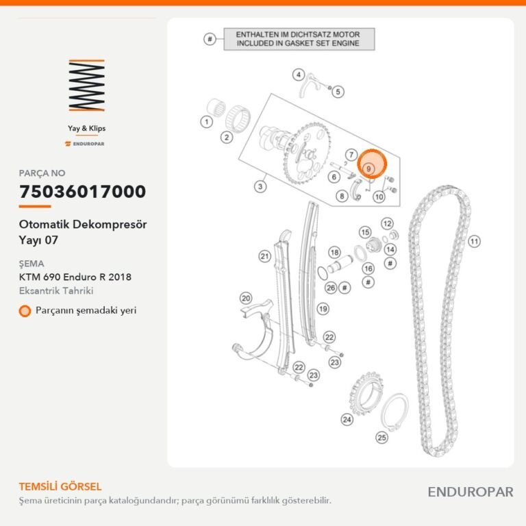 Otomatik Dekompresör Yayı 07 75036017000 parça şeması