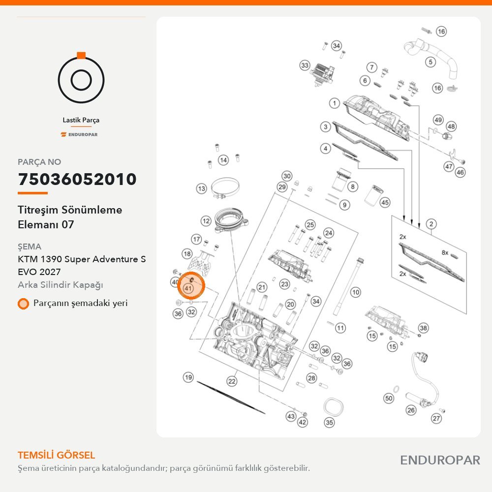 Titreşim Sönümleme Elemanı 07 75036052010 parça şeması
