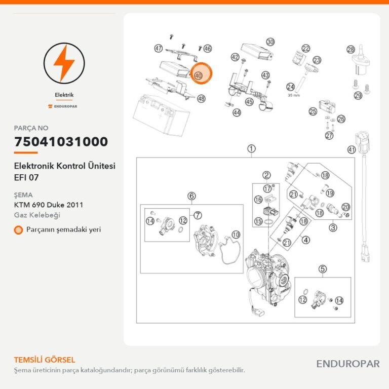 Elektronik Kontrol Ünitesi EFI 07 75041031000 parça şeması