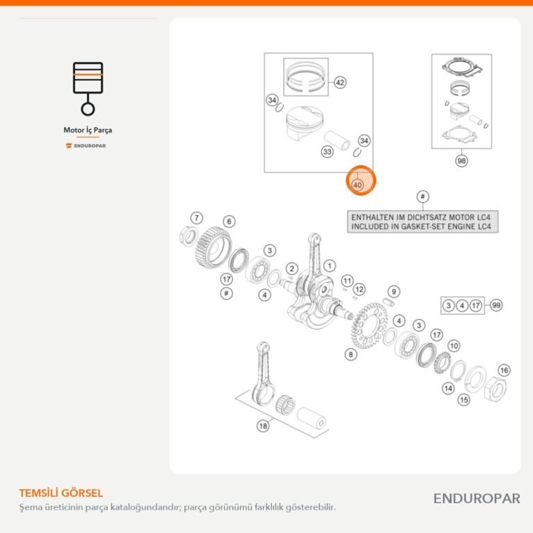 Piston Komple Ölçü II D=102 75330007100 II parça şeması