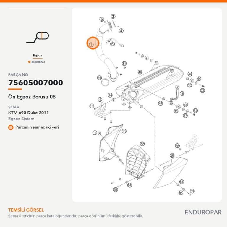 Ön Egzoz Borusu 08 75605007000 parça şeması