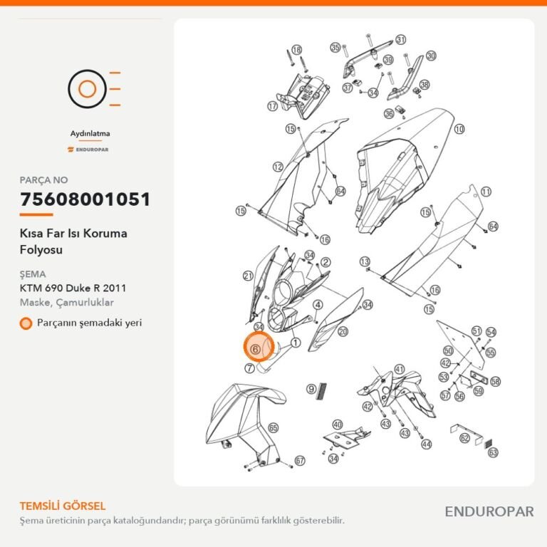 Kısa Far Isı Koruma Folyosu 75608001051 parça şeması
