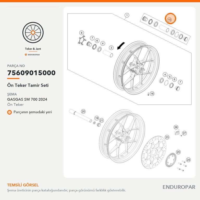 Ön Teker Tamir Seti 75609015000 parça şeması