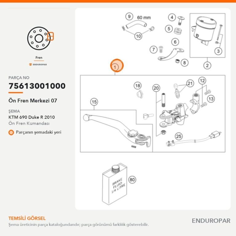 Ön Fren Merkezi 07 75613001000 parça şeması