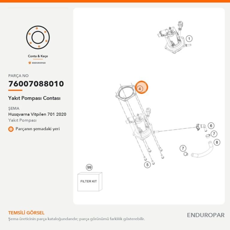 Yakıt Pompası Contası 76007088010 parça şeması