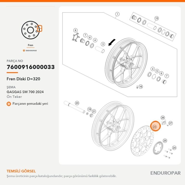 Fren Diski D=320 7600916000033 parça şeması