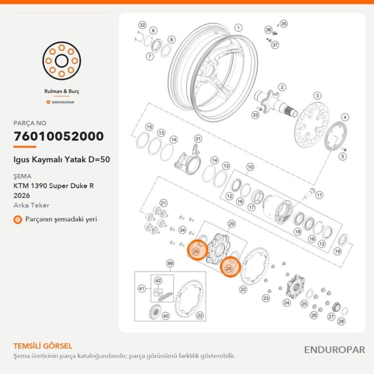 Igus Kaymalı Yatak D=50 76010052000 parça şeması