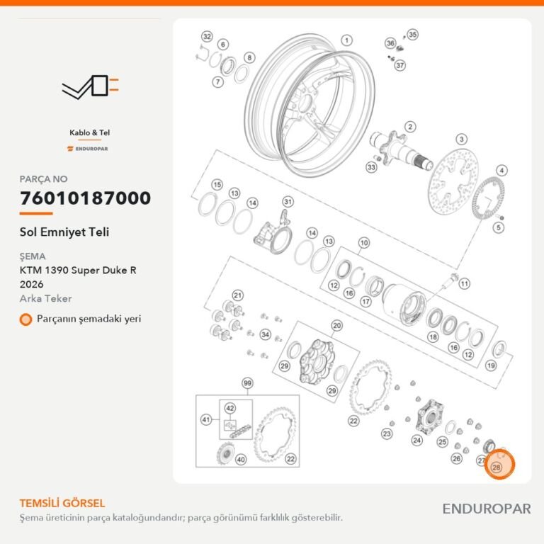 Sol Emniyet Teli 76010187000 parça şeması