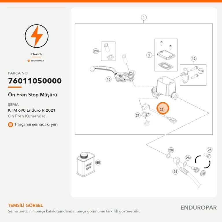 Ön Fren Stop Müşürü 76011050000 parça şeması