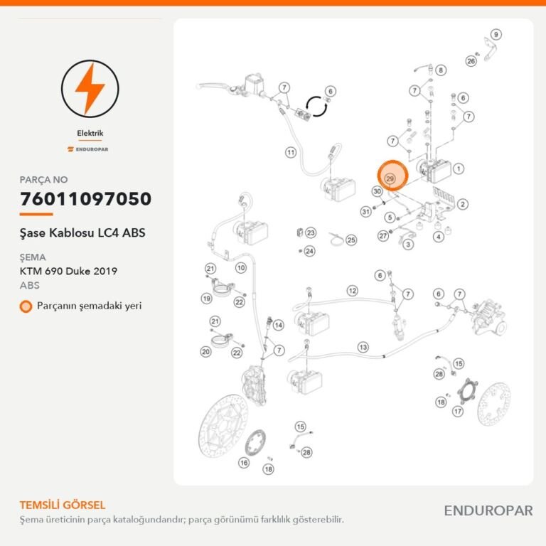 Şase Kablosu LC4 ABS 76011097050 parça şeması