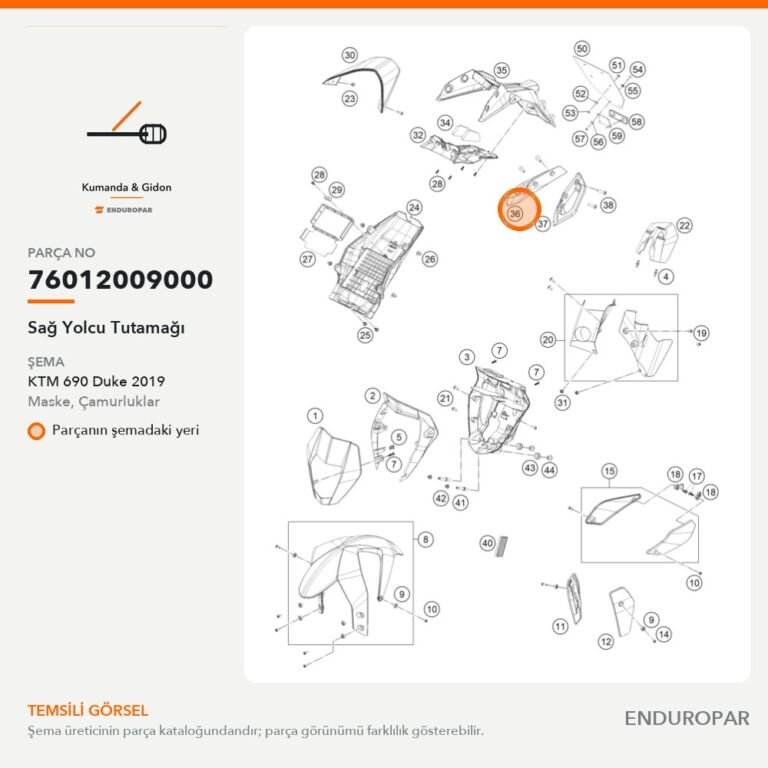 Sağ Yolcu Tutamağı 76012009000 parça şeması