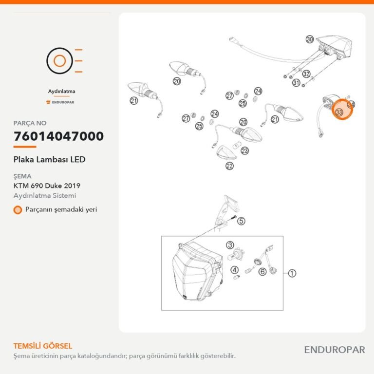 Plaka Lambası LED 76014047000 parça şeması