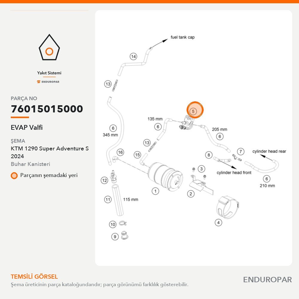 EVAP Valfi 76015015000 parça şeması