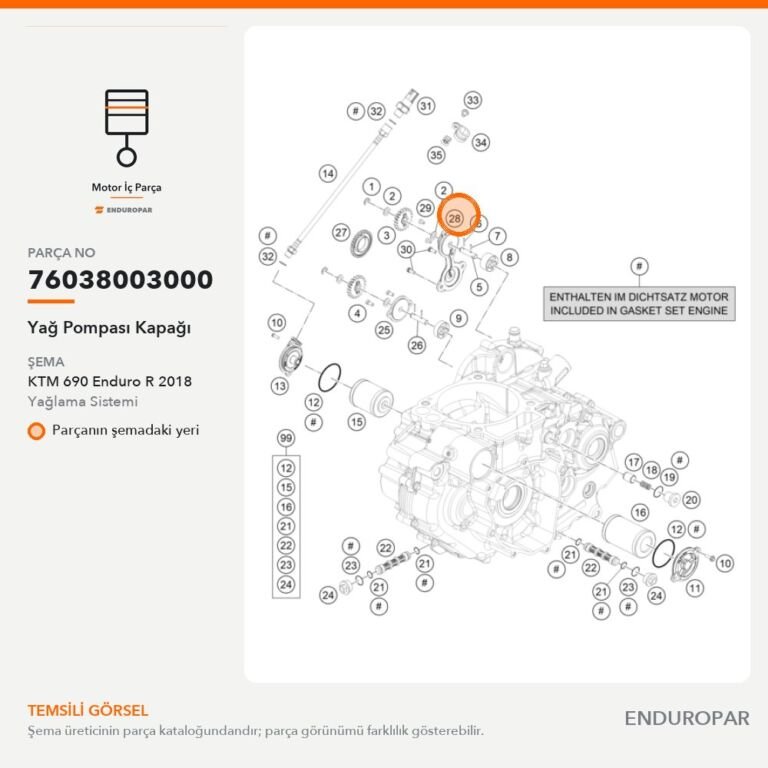 Yağ Pompası Kapağı 76038003000 parça şeması