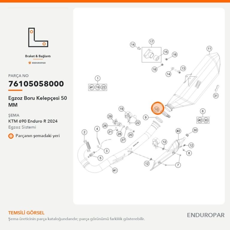 Egzoz Boru Kelepçesi 50 MM 76105058000 parça şeması