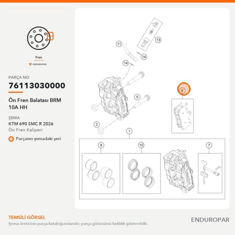 Ön Fren Balatası BRM 10A HH 76113030000 parça şeması