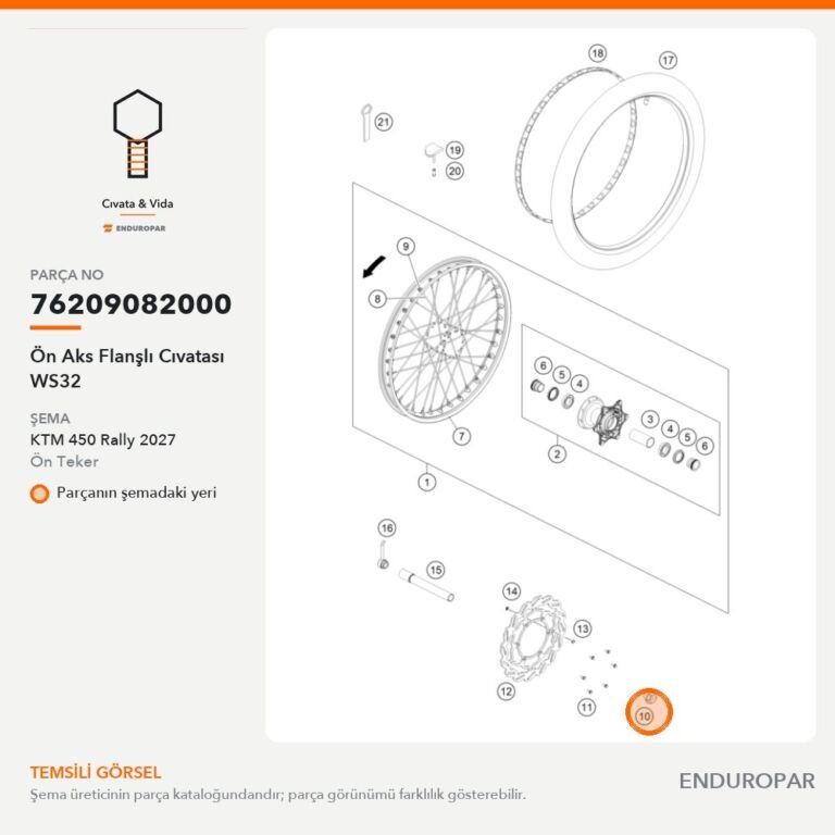 Ön Aks Flanşlı Cıvatası WS32 76209082000 parça şeması