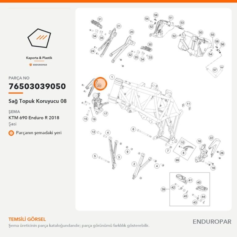 Sağ Topuk Koruyucu 08 76503039050 parça şeması