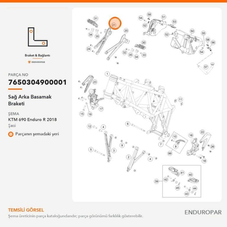 Sağ Arka Basamak Braketi 7650304900001 parça şeması