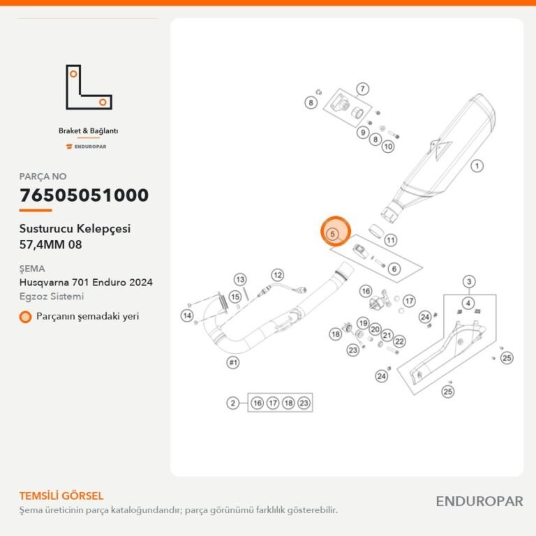 Susturucu Kelepçesi 57,4MM 08 76505051000 parça şeması