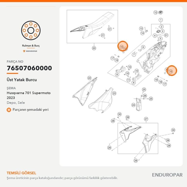 Üst Yatak Burcu 76507060000 parça şeması
