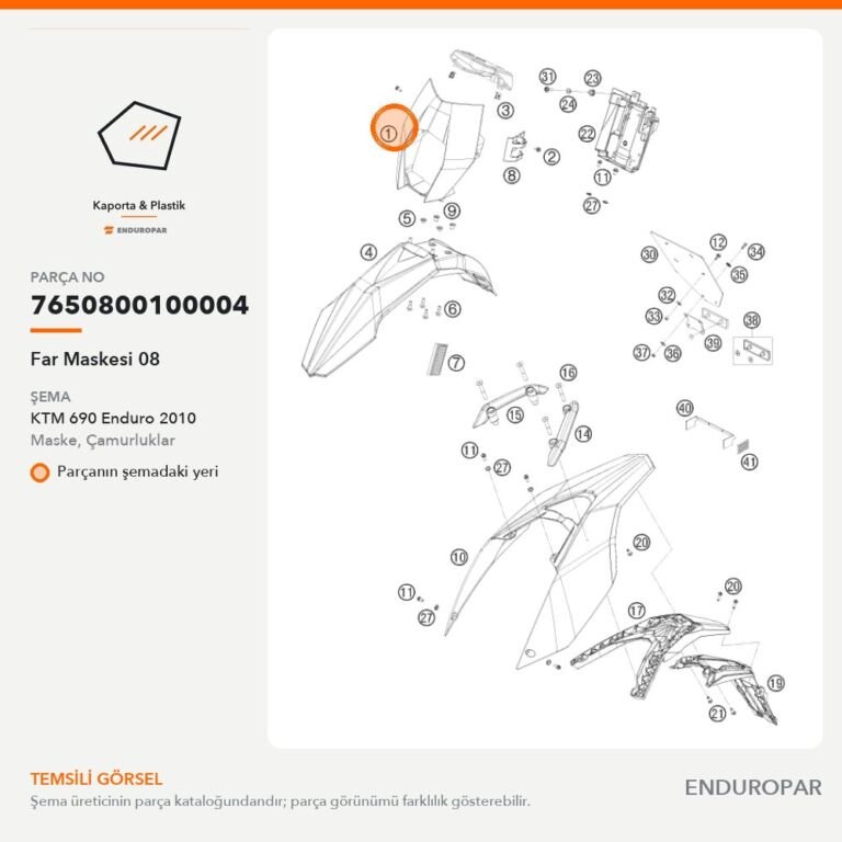 Far Maskesi 08 7650800100004 parça şeması