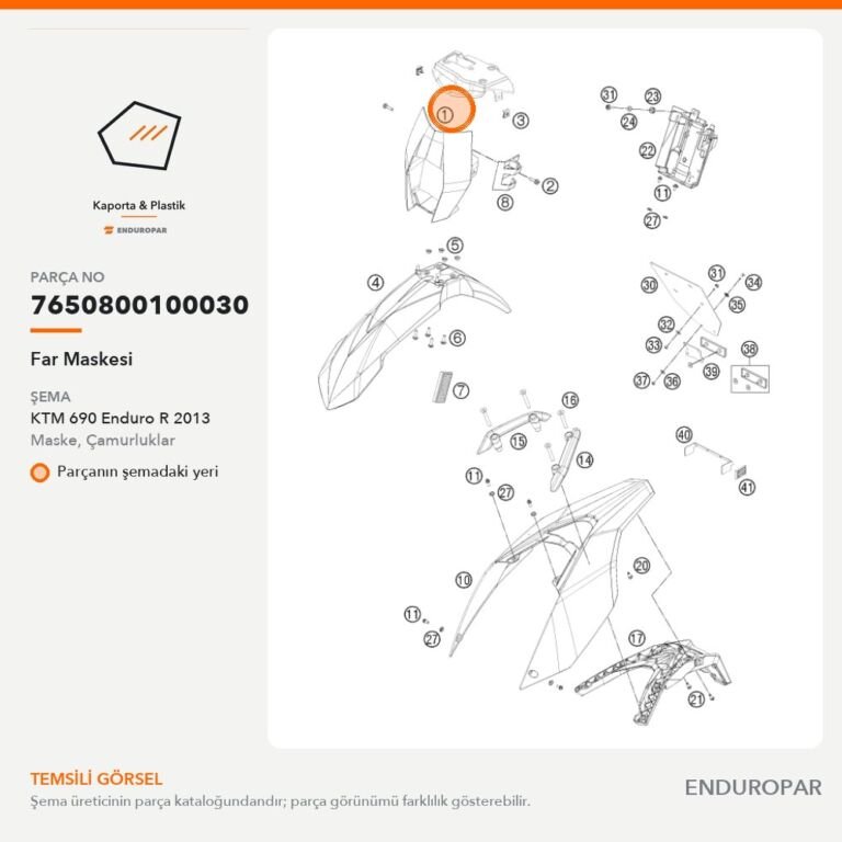 Far Maskesi 7650800100030 parça şeması