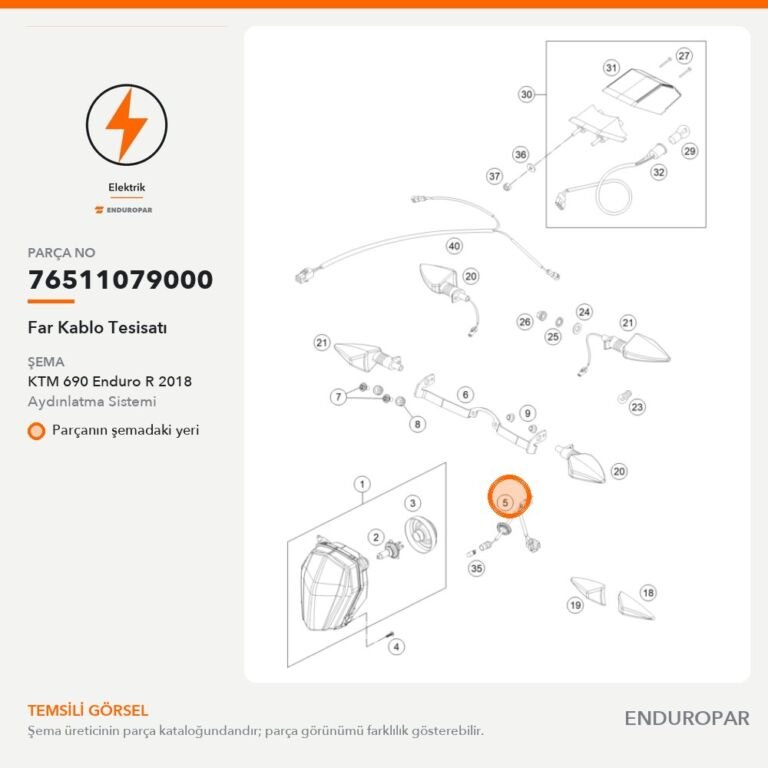 Far Kablo Tesisatı 76511079000 parça şeması