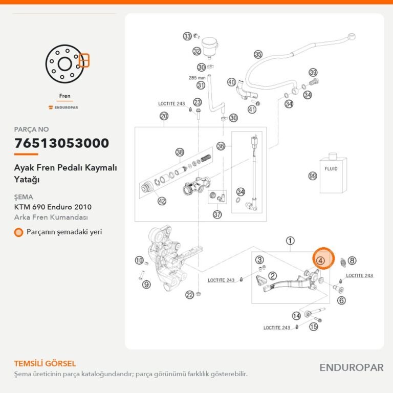 Ayak Fren Pedalı Kaymalı Yatağı 76513053000 parça şeması