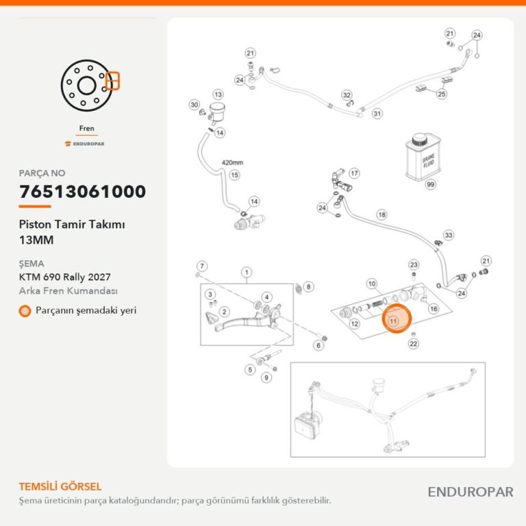 Piston Tamir Takımı 13MM 76513061000 parça şeması