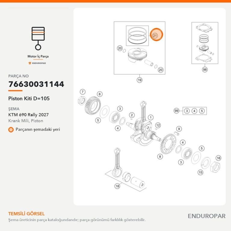 Piston Kiti D=105 76630031144 parça şeması