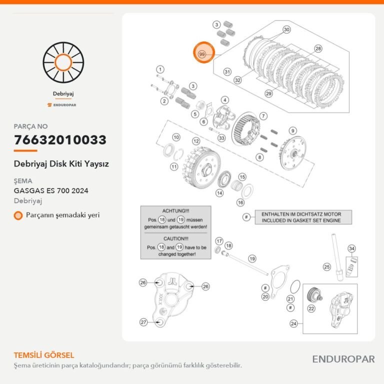 Debriyaj Disk Kiti Yaysız 76632010033 parça şeması