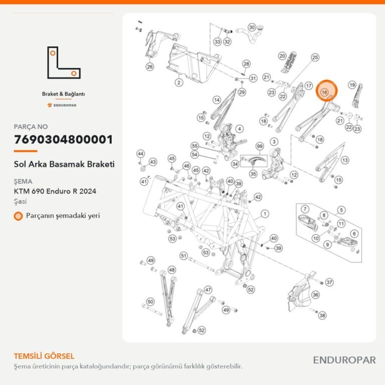 Sol Arka Basamak Braketi 7690304800001 parça şeması