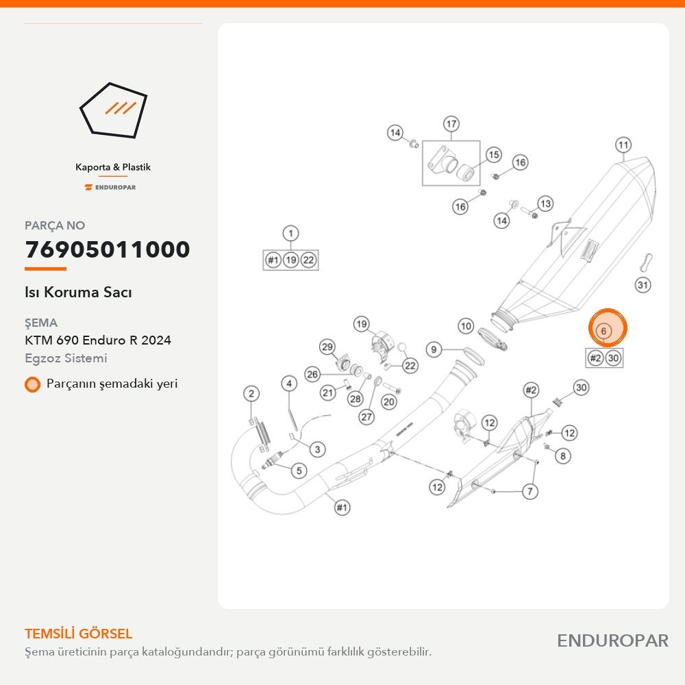 Isı Koruma Sacı 76905011000 parça şeması