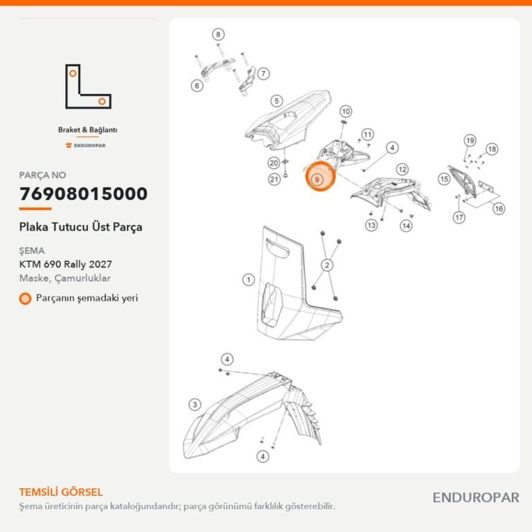 Plaka Tutucu Üst Parça 76908015000 parça şeması