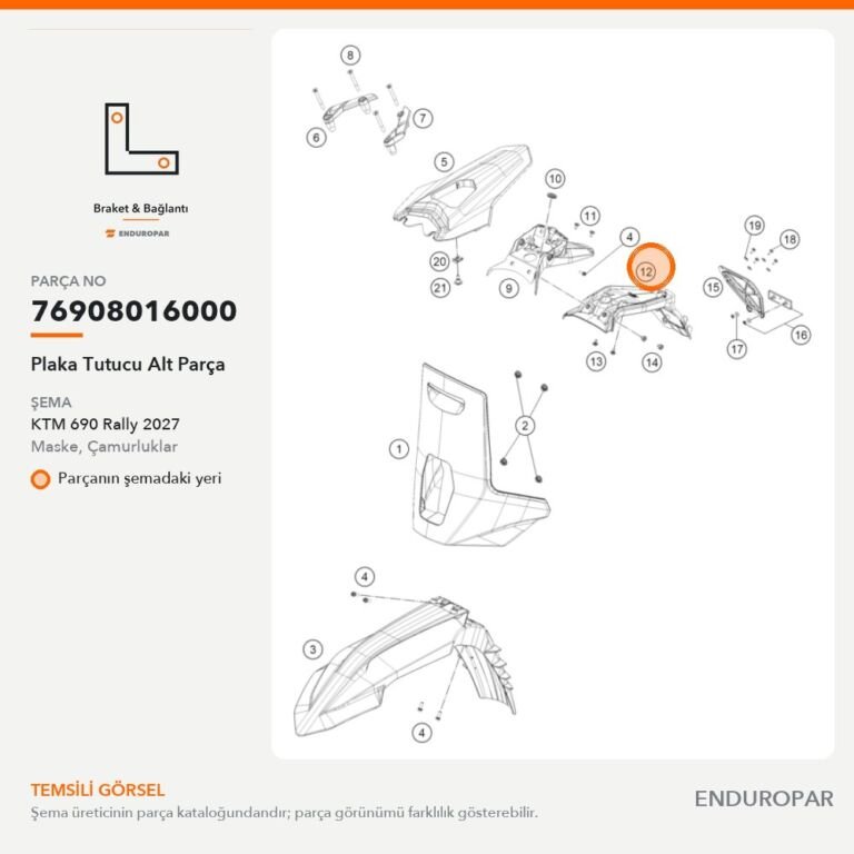 Plaka Tutucu Alt Parça 76908016000 parça şeması
