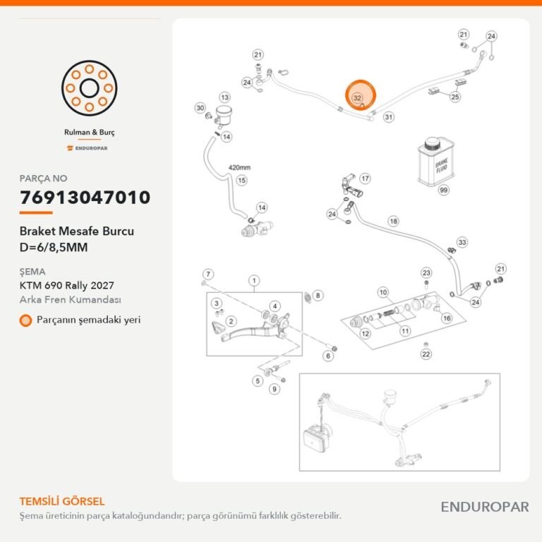 Braket Mesafe Burcu D=6/8,5MM 76913047010 parça şeması