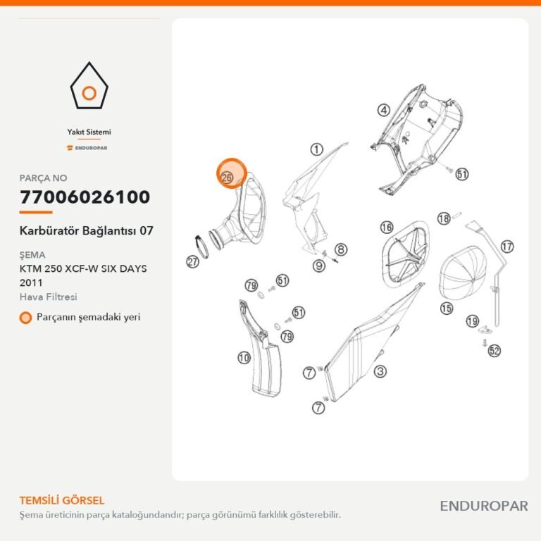 Karbüratör Bağlantısı 07 77006026100 parça şeması