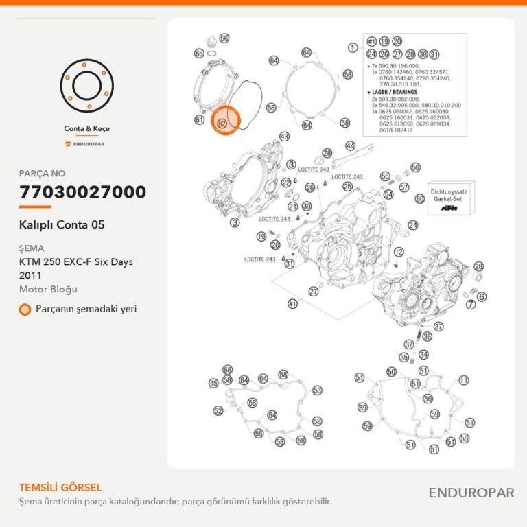 Kalıplı Conta 05 77030027000 parça şeması