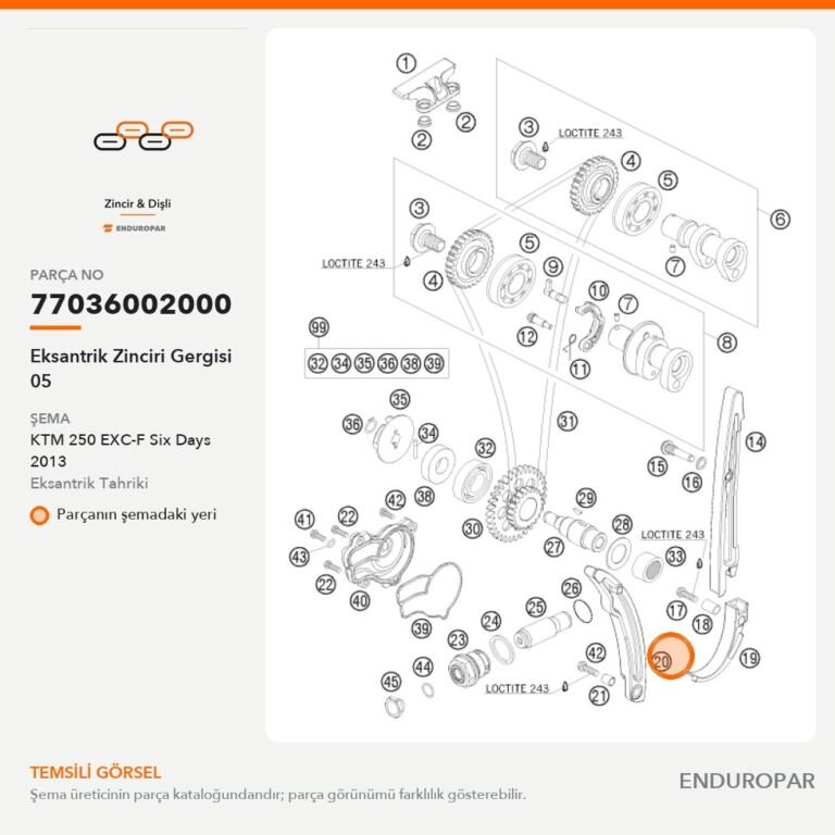 Eksantrik Zinciri Gergisi 05 77036002000 parça şeması