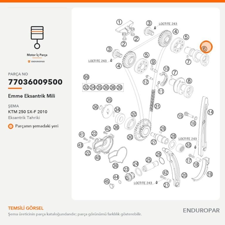 Emme Eksantrik Mili 77036009500 parça şeması