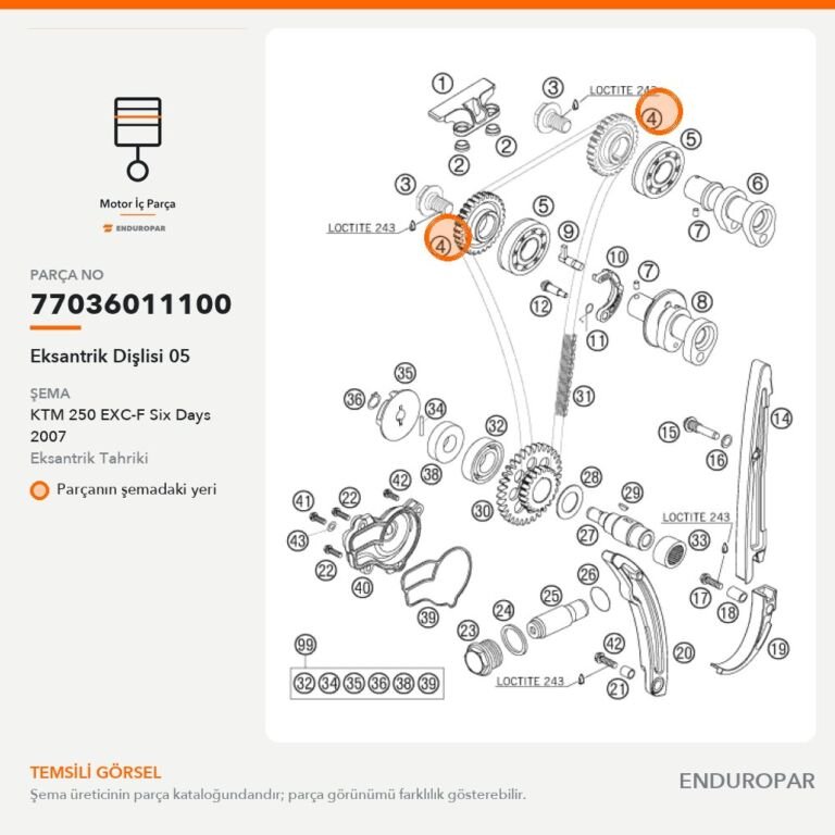 Eksantrik Dişlisi 05 77036011100 parça şeması