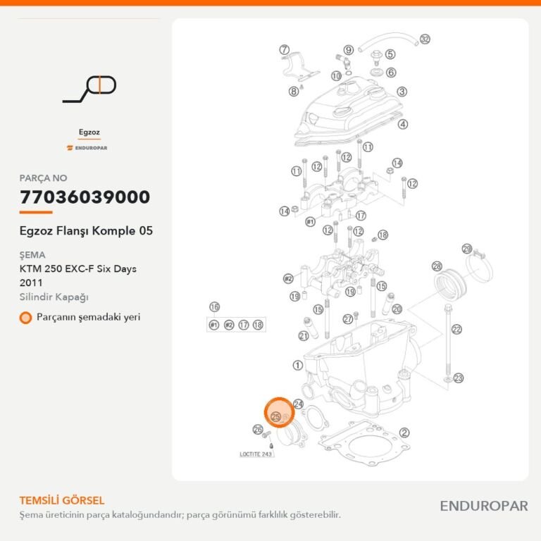 Egzoz Flanşı Komple 05 77036039000 parça şeması