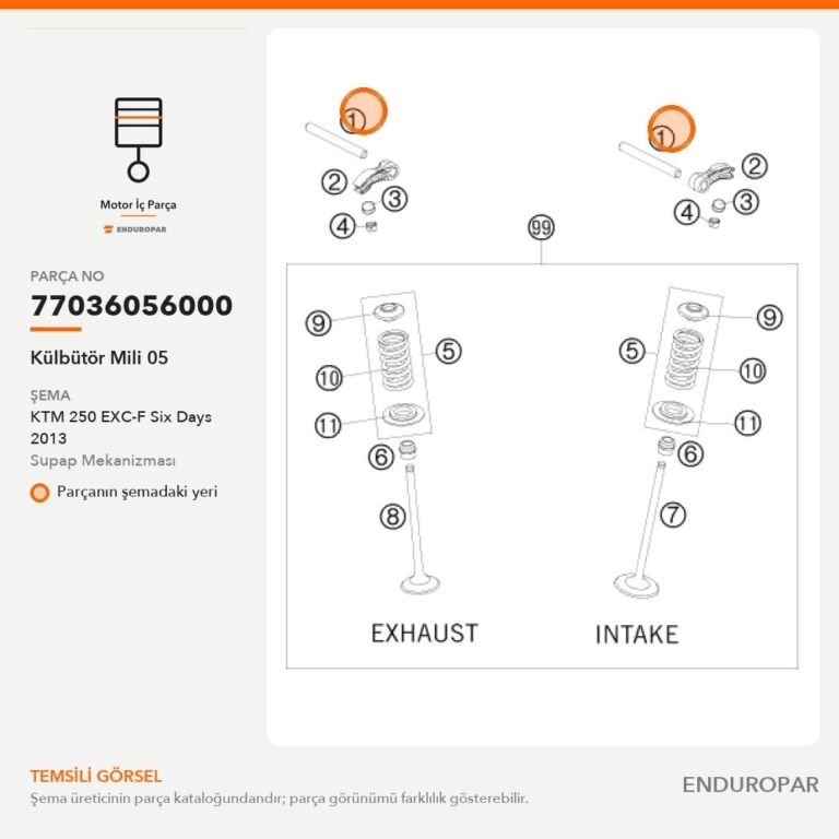 Külbütör Mili 05 77036056000 parça şeması