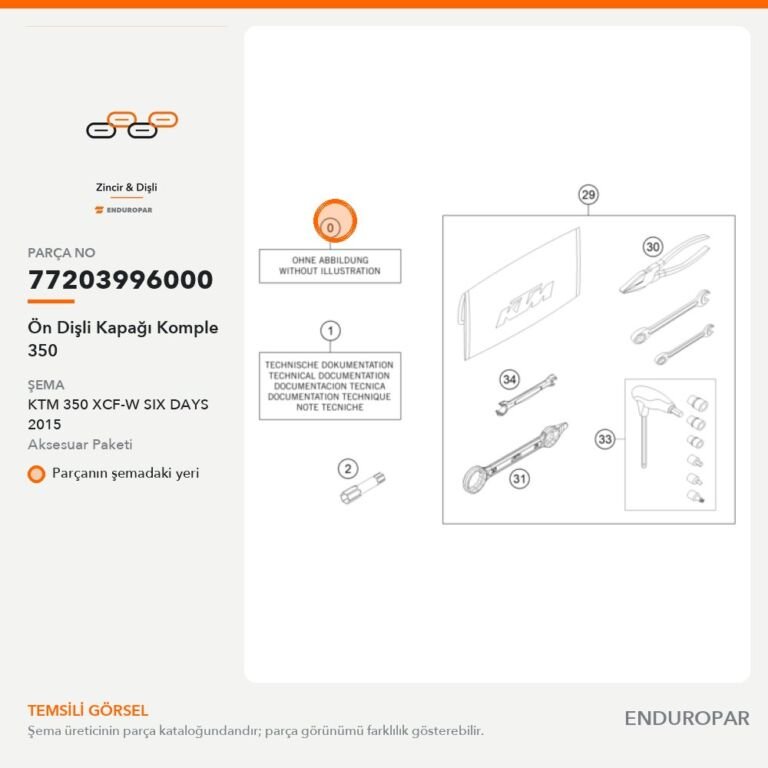 Ön Dişli Kapağı Komple 350 77203996000 parça şeması