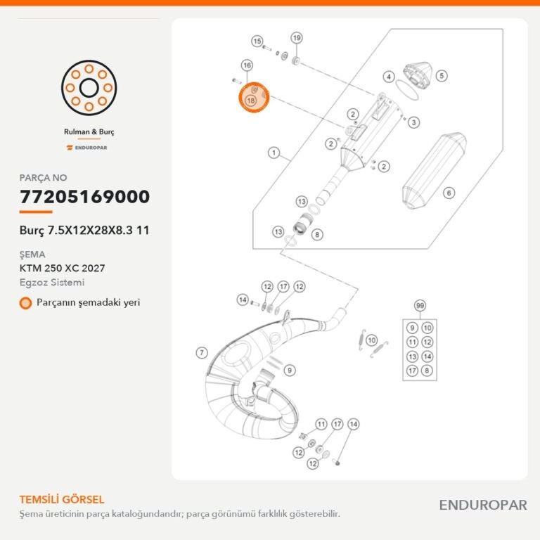 Burç 7.5X12X28X8.3 11 77205169000 parça şeması